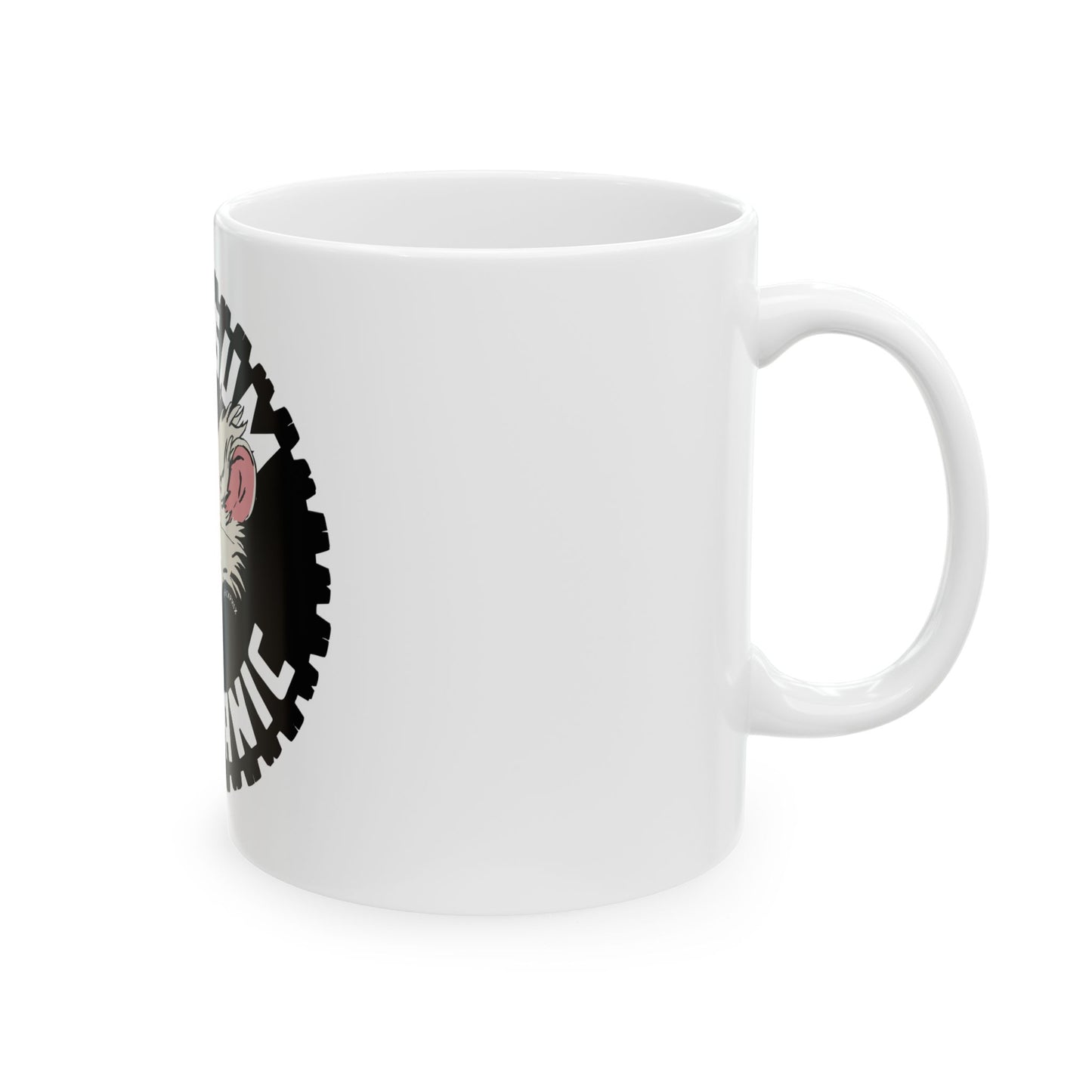 Opossum Mechanic Ceramic Mug - Unique Gift, Funny Coffee Cup, Animal Lover Drinkware, Perfect for Mechanics, Humor Collection