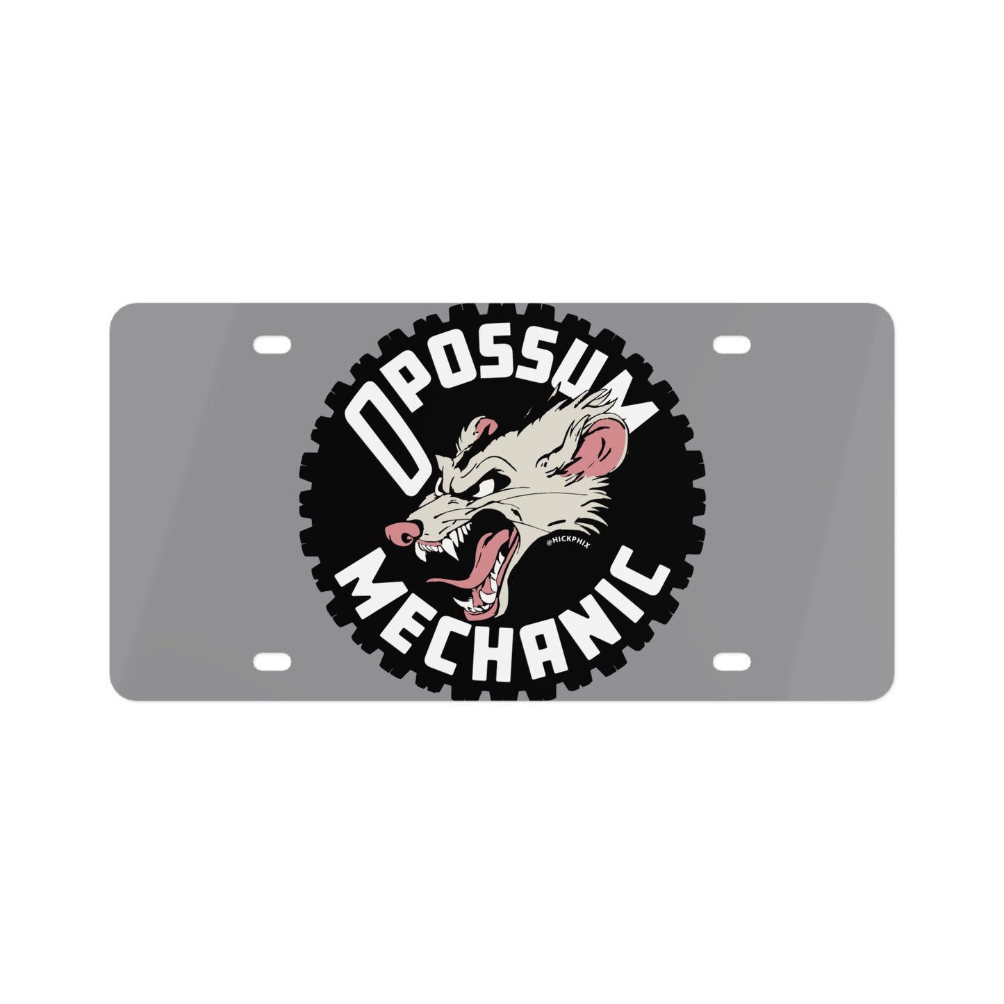 Opossum Mechanic License Plate | Custom Car Decor, Automotive Gift, Vehicle Accessory, Unique Funny Plate, Car Enthusiast Gift