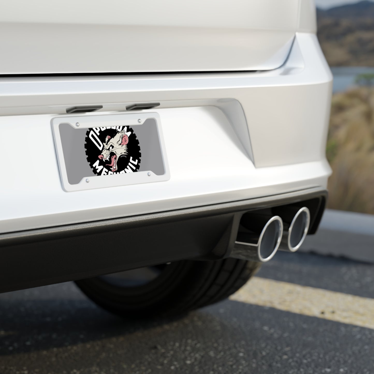 Opossum Mechanic License Plate | Custom Car Decor, Automotive Gift, Vehicle Accessory, Unique Funny Plate, Car Enthusiast Gift