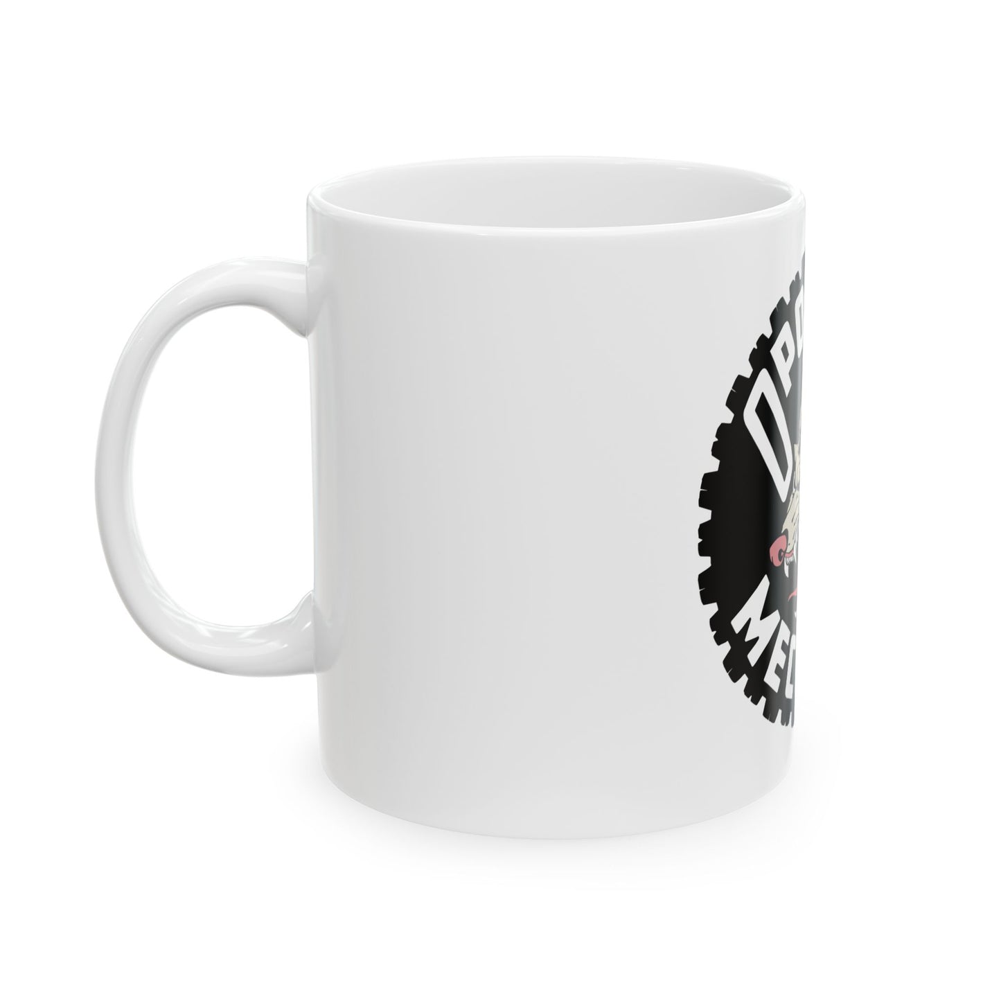 Opossum Mechanic Ceramic Mug - Unique Gift, Funny Coffee Cup, Animal Lover Drinkware, Perfect for Mechanics, Humor Collection