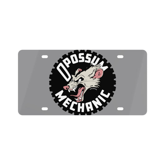 Opossum Mechanic License Plate | Custom Car Decor, Automotive Gift, Vehicle Accessory, Unique Funny Plate, Car Enthusiast Gift